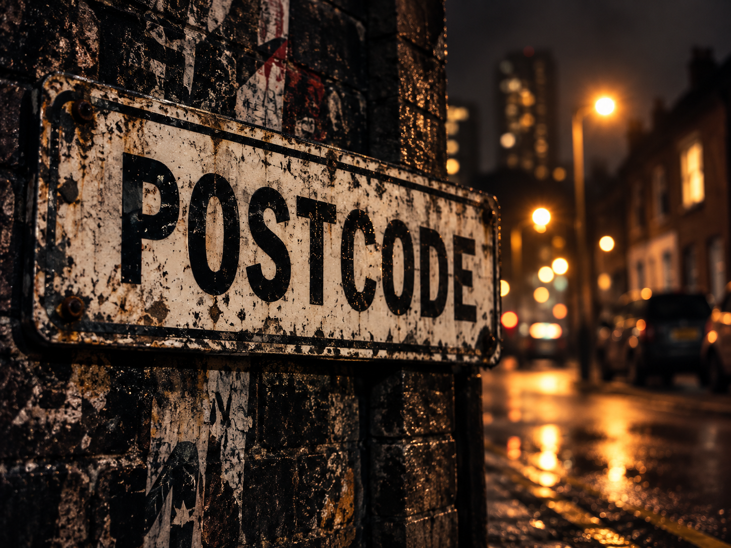 Postcode street-sign artwork